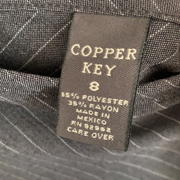 Copper Key Grey & White Diagonal Stripe Skirt with Flowing Hem - Picture 2 of 2